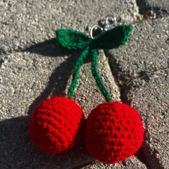 Hand Crocheted Cherries Keychain! - Picture 13 of 15